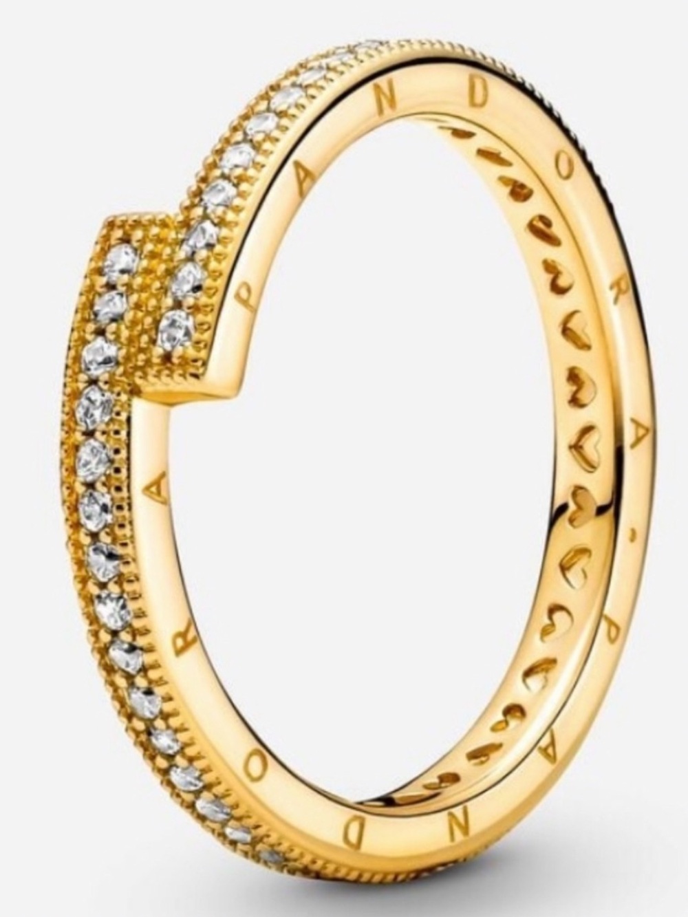 Pandora Sparkling Overlapping Ring Size 5.5